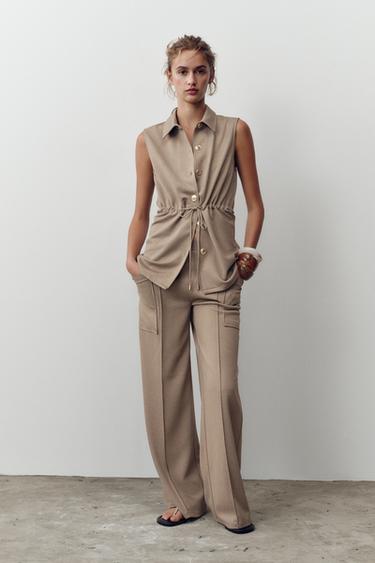 SARGEHOSE MIT TASCHEN - Beige von Zara