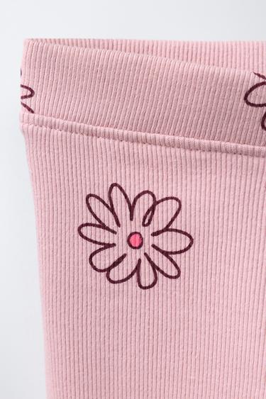 Zara PRINTED LEGGINGS - Mid-pink