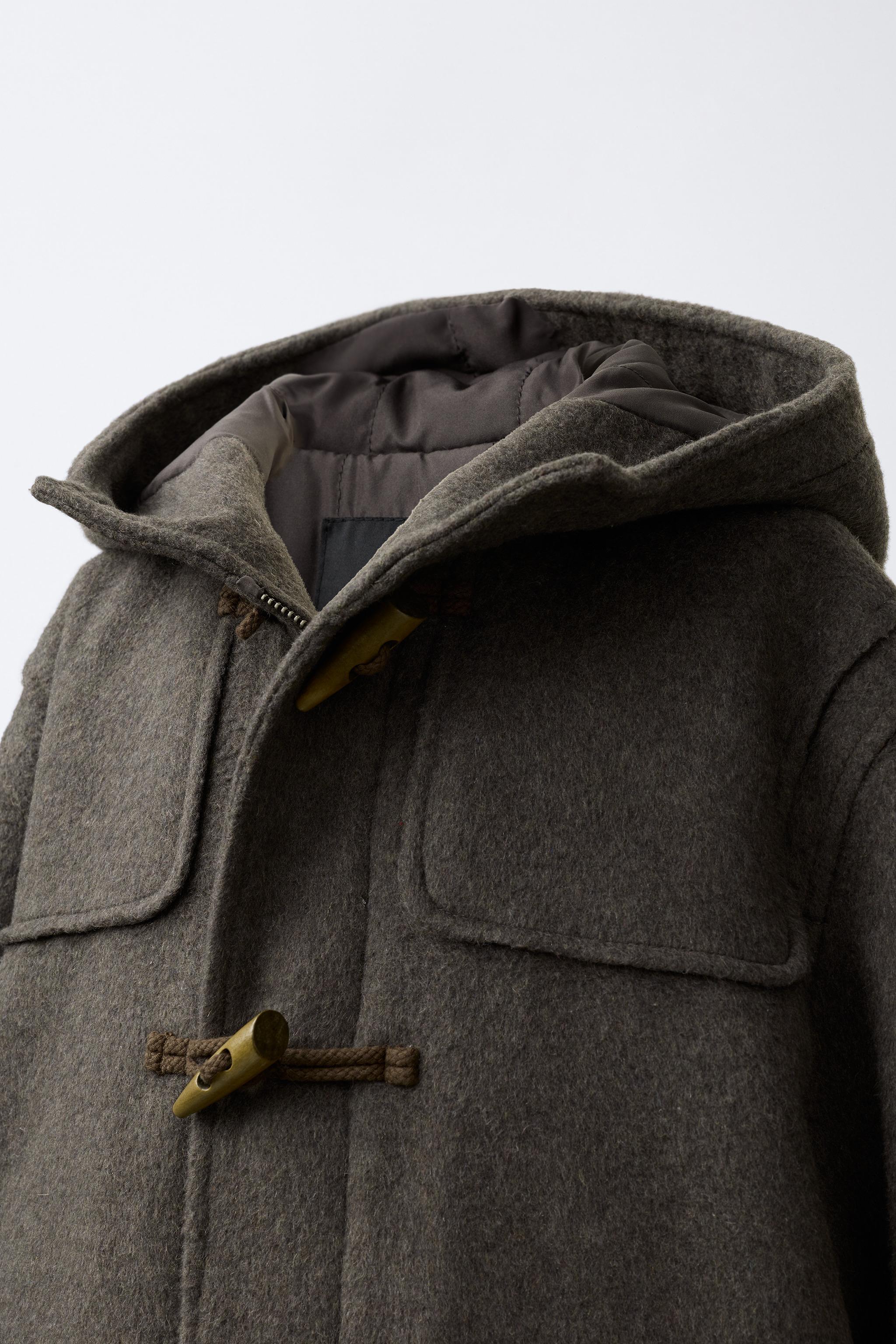 CLOTH DUFFEL COAT WITH WOOL