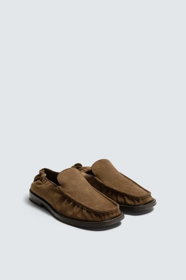 LEATHER LOAFERS - Brown by Zara