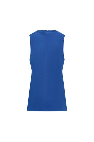 HIGH-NECK SHORT DRESS - Electric blue by Zara