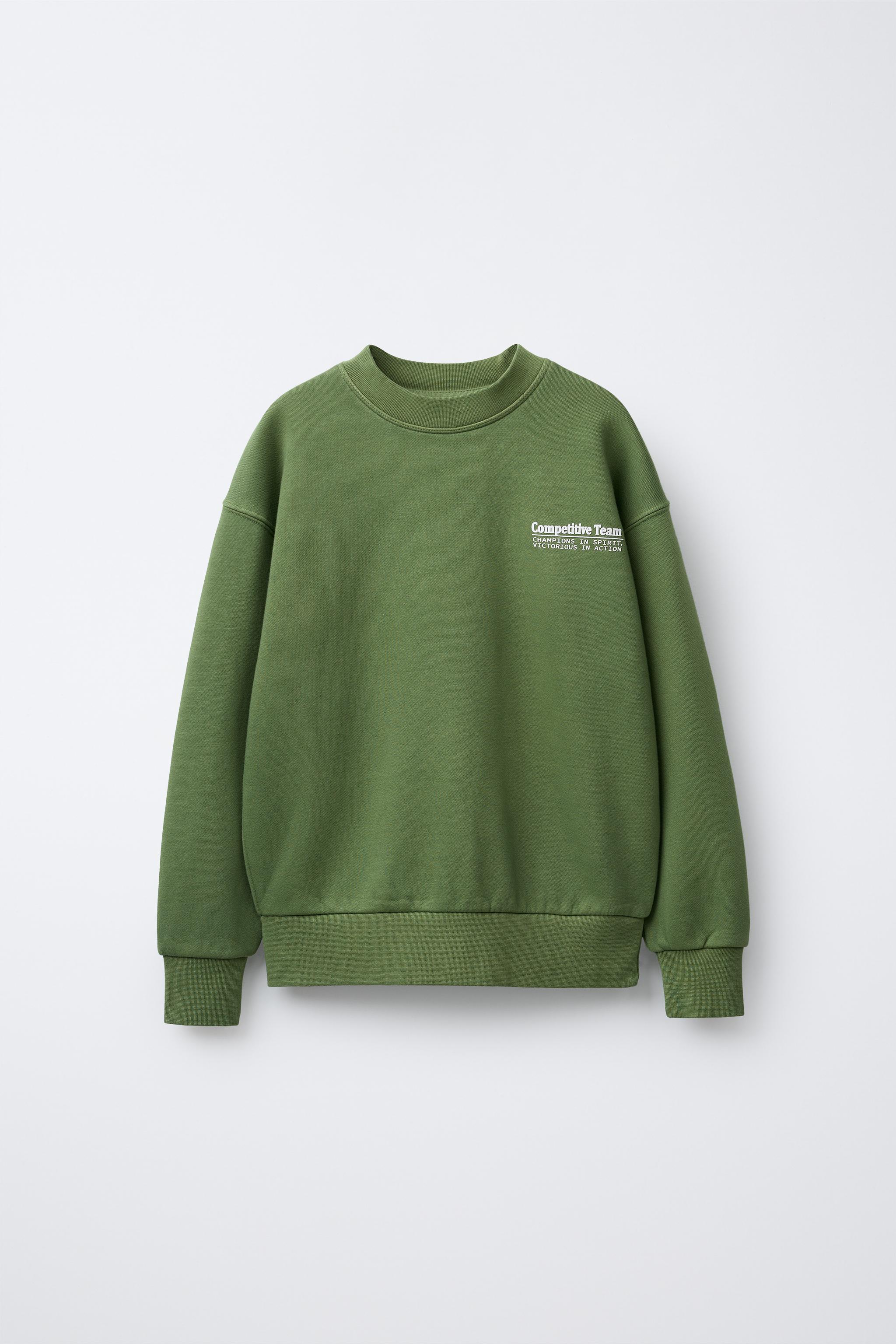 GARMENT DYE SWEATSHIRT AND JOGGER PANTS SET - Green | ZARA