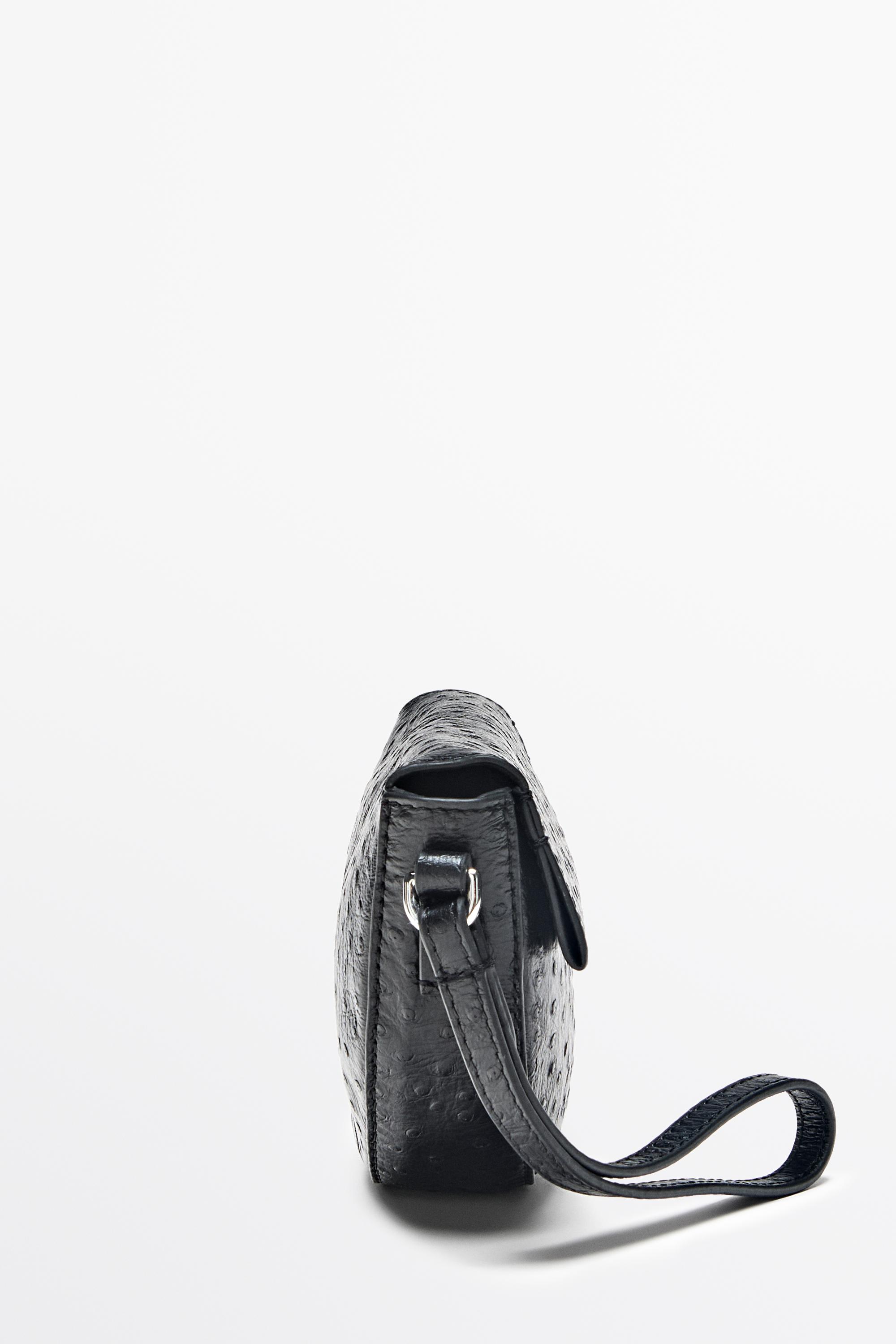Nappa leather texture half-moon mini bag