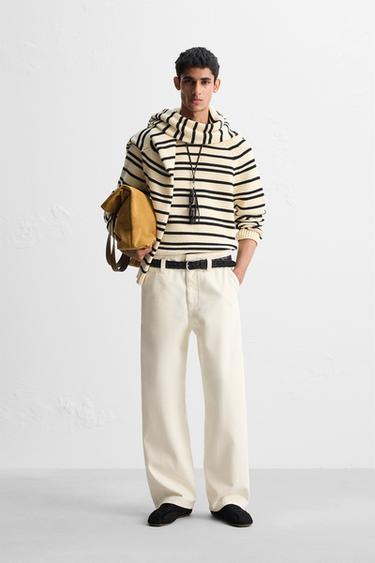 LIMITED EDITION STRIPED TEXTURED SWEATER - Ecru by Zara - Image 0