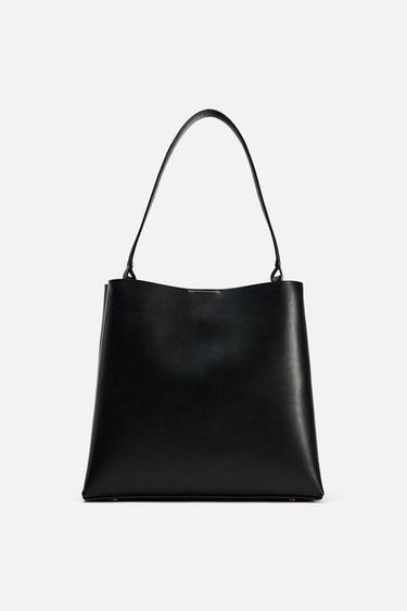 Zara BUCKET TORBA MINIMALISTIČKOG STILA – Crna