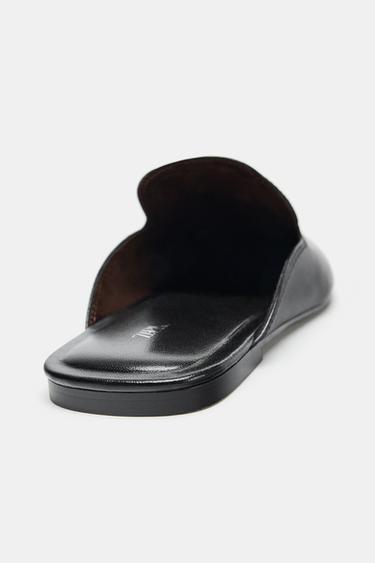 LEATHER MULE LOAFERS - Black by Zara - Image 5