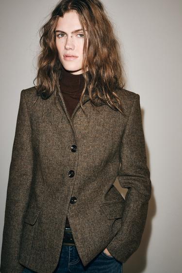 BLAZER AJUSTÉE AVEC LAINE ZW COLLECTION - Multicolore de Zara