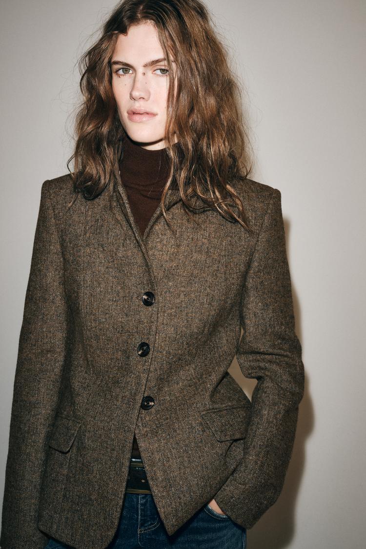 ZW COLLECTION FITTED WOOL BLAZER — Multicolored