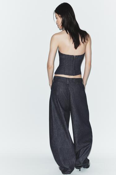 JEAN TRF BARREL TAILLE HAUTE - Indigo foncé de Zara - Image 2