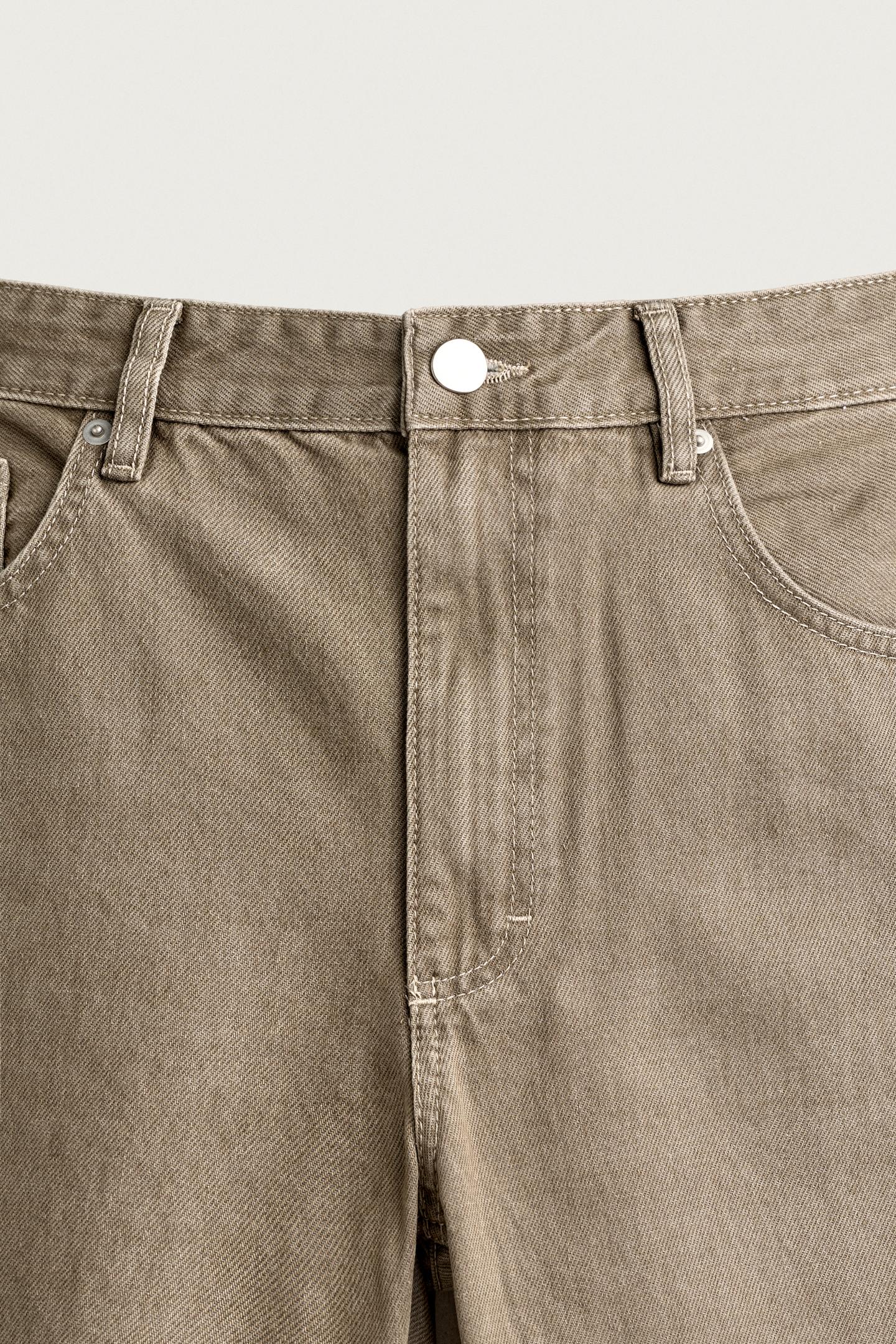 Мужские джинсы Zara Regular Fit, цвет: Хаки — фото 9