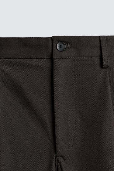 PANTALON STRUCTURÉ À PLIS - Marron de Zara - Image 8