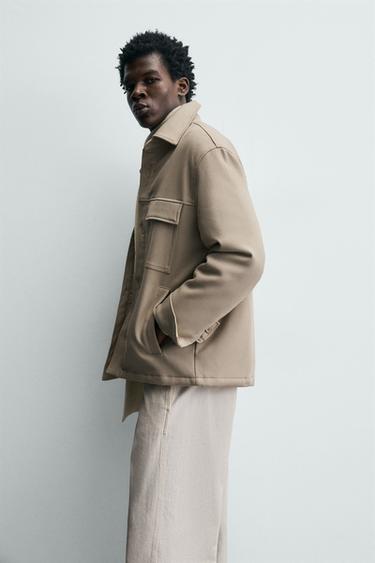 SOFT PADDED OVERSHIRT - Beige by Zara - Image 5
