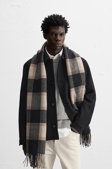 ШАРФ В КЛЕТКУ — ЧЕРНЫЙ от Zara — изображение 0