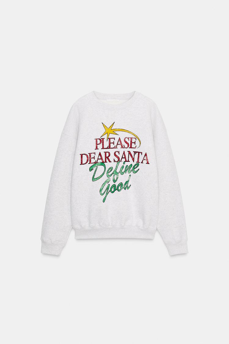 CHRISTMAS TEXT SWEATSHIRT