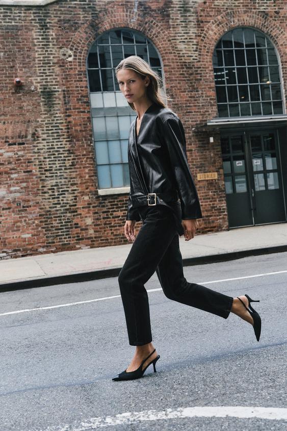 ТУФЛИ-МЮЛИ НА СРЕДНЕМ КАБЛУКЕ — Черный от Zara — изображение 0