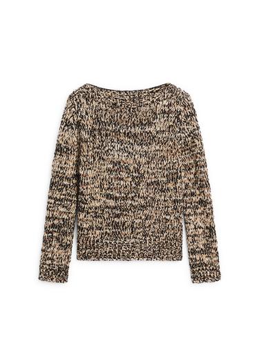 Pull en maille moulinée de coton mélangé - Vison foncé de Zara