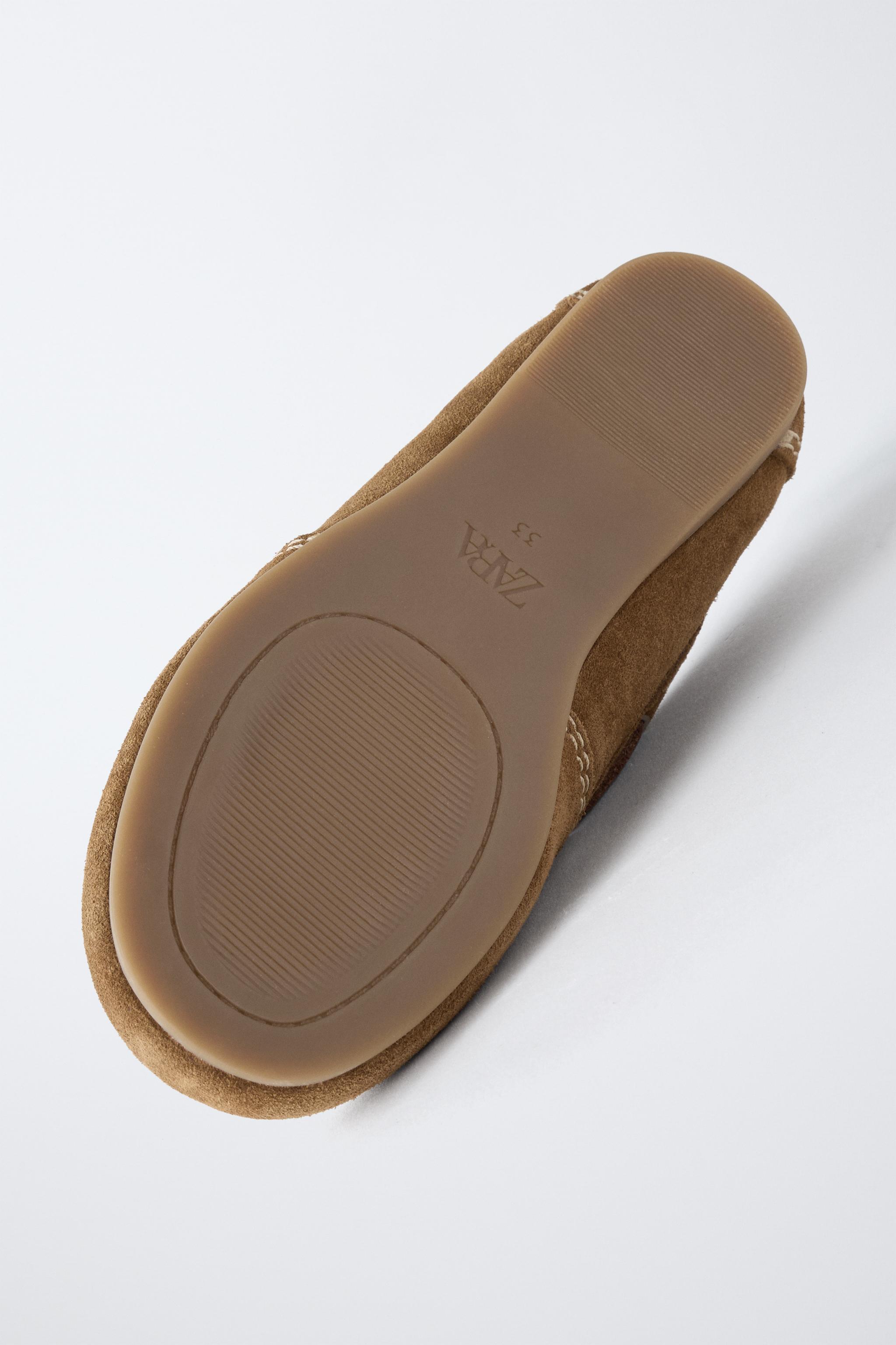 LEATHER DECK SHOES - Brown | ZARA United States