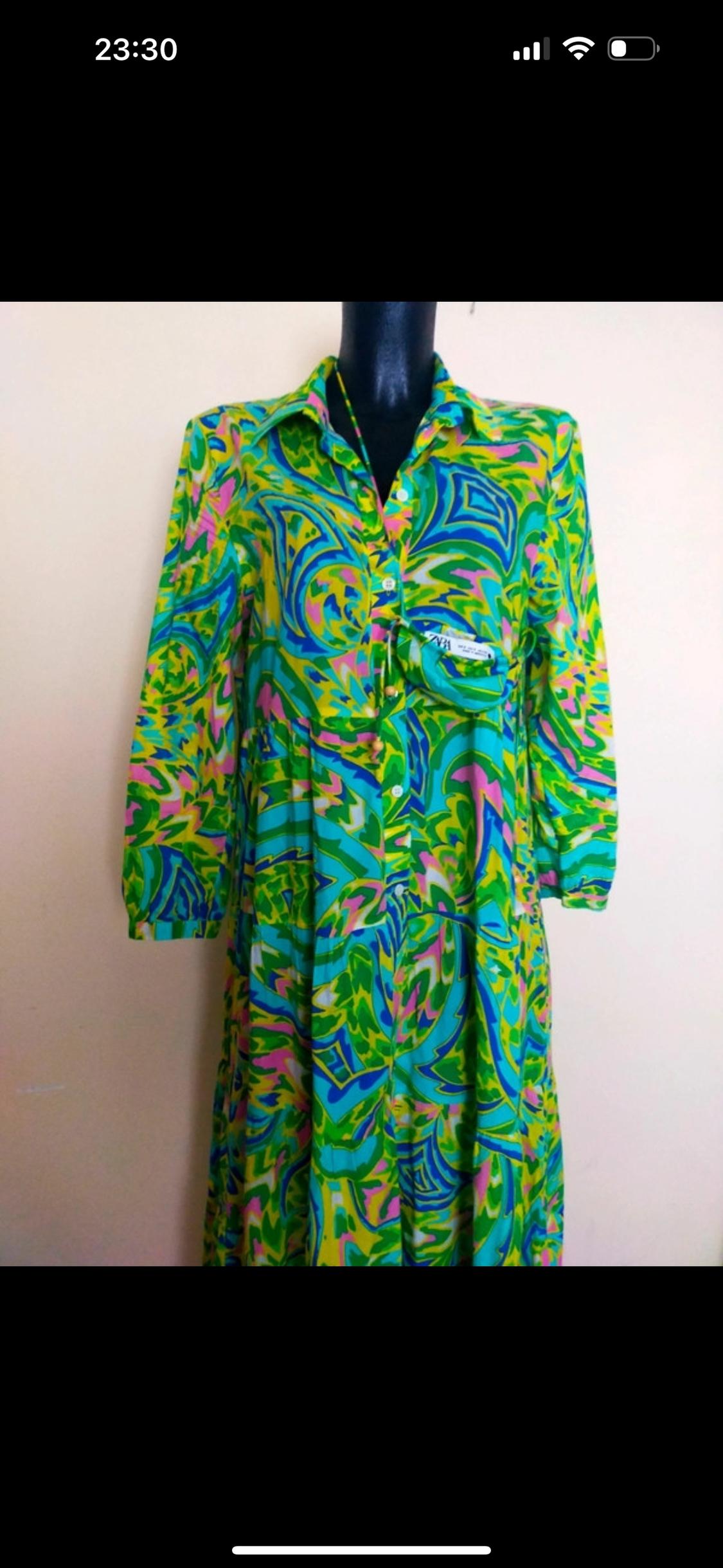 PRINTED DRESS WITH SMALL BAG - Image 3