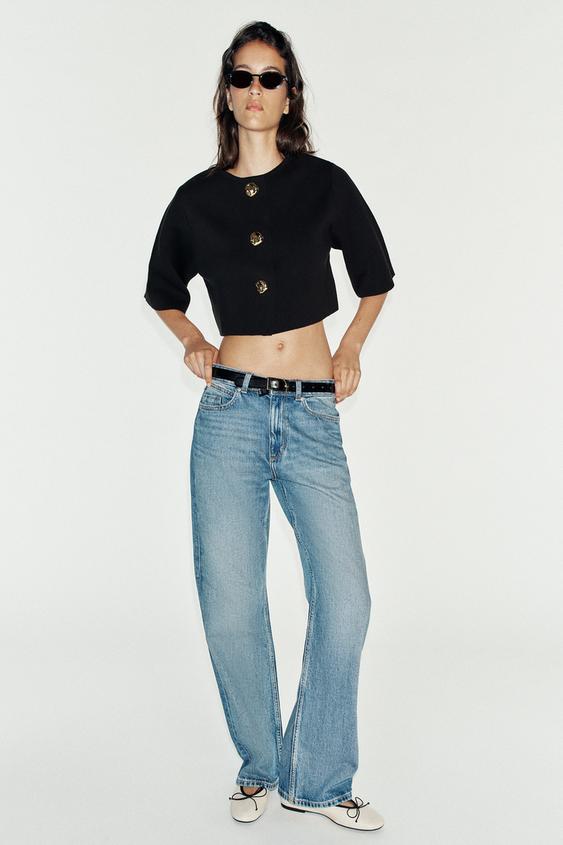 CROPPED KNIT CARDIGAN - Black by Zara - Image 0