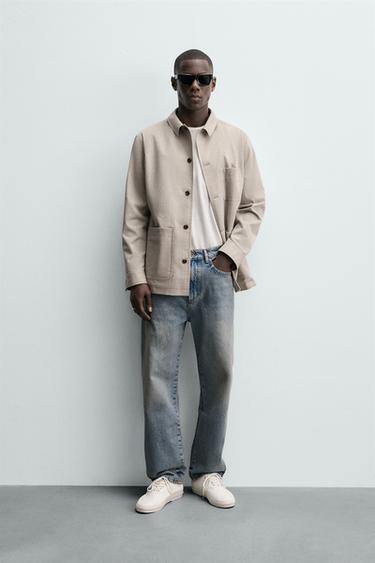 REGULAR FIT HERRINGBONE TEXTURED JACKET - Beige by Zara