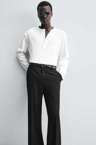 LOOSE-FITTING FLARED TROUSERS - Black by Zara - Image 4