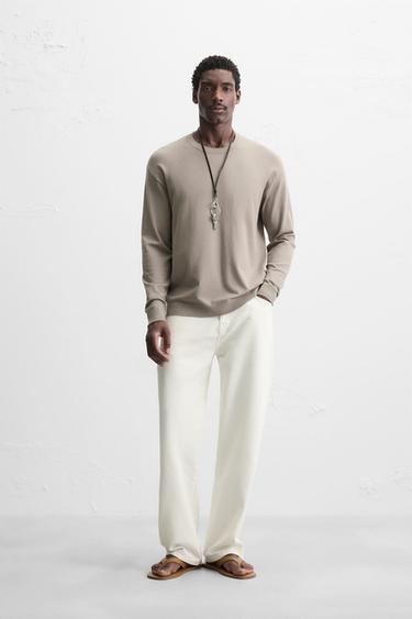 SWEATER ESTRUTURA MISTURA VISCOSE - Cinzento-toupeira da Zara