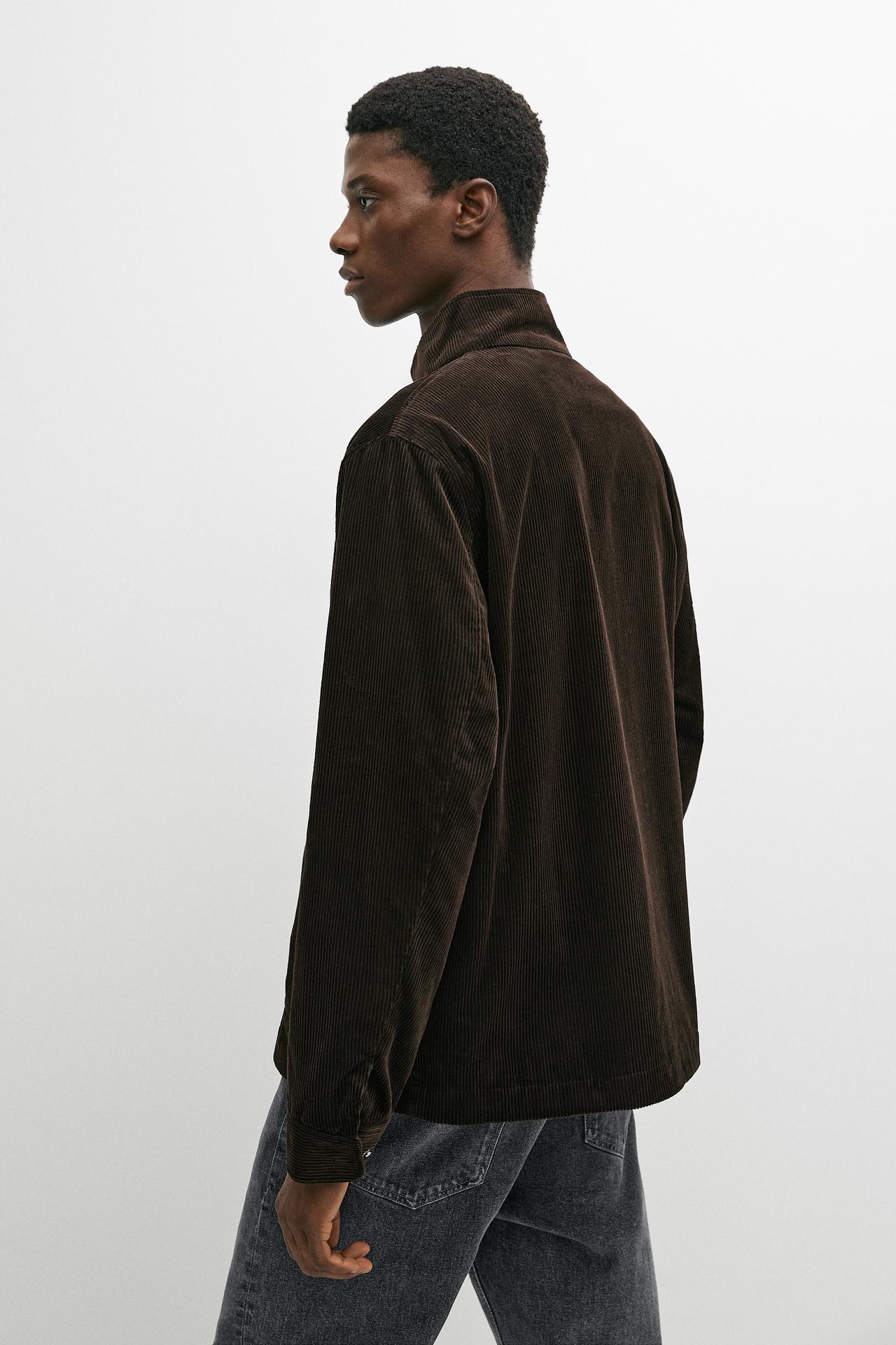 Corduroy jacket with pocket detail — Brown