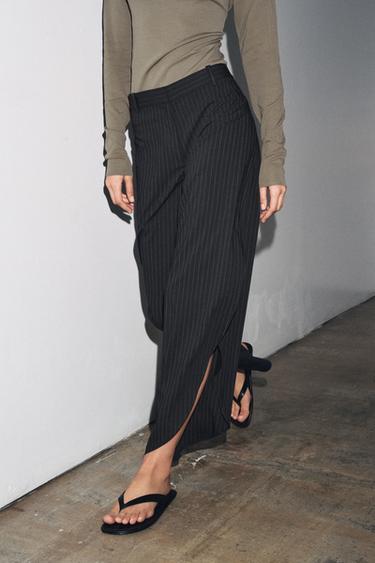 PINSTRIPED TROUSERS WITH VENTS ZW COLLECTION - striped by Zara - Image 4