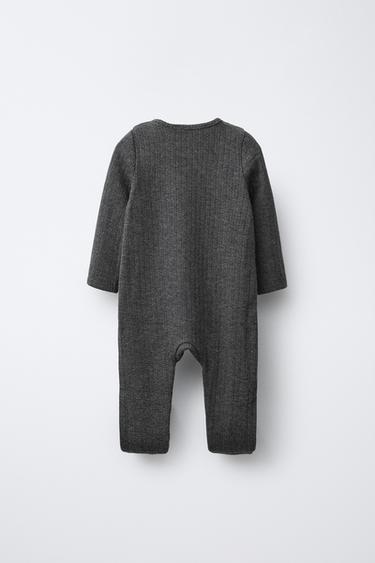 PYJAMA TEXTURÉ MÉLANGÉ À PIEDS CONVERTIBLES - Gris anthracite de Zara - Image 1