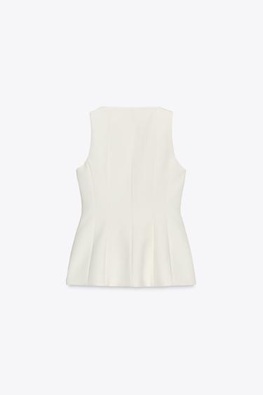 ZIP-UP BUSTIER WAISTCOAT - Ecru by Zara - Image 1