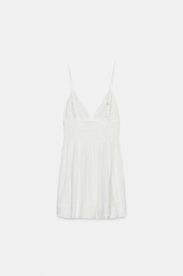 ROBE COURTE À BRETELLES BRODÉES - Blanc de Zara - Image 5