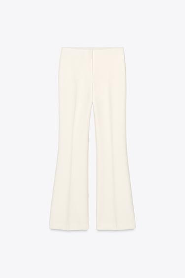 Zara FLARE PANTS - Ecru