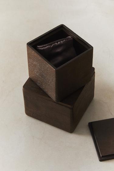 SMALL WOODEN BOX WITH LID - Dark brown by Zara - Image 4