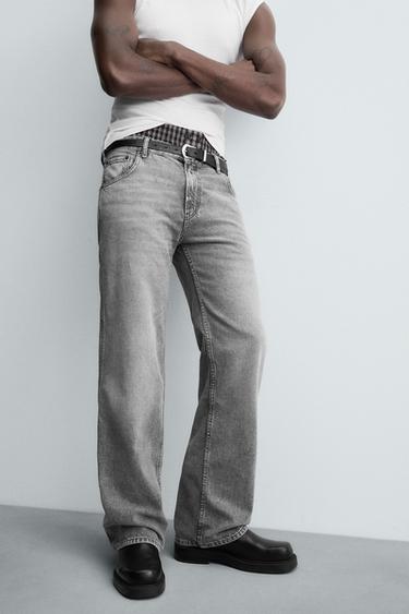 JEANS LOW RISE FLARE FIT - Cinzento da Zara