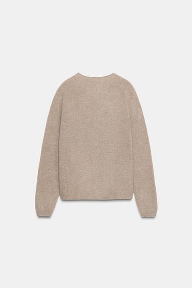 PULL EN LAINE ET CACHEMIRE À MANCHES LONGUES - Marron / Taupe de Zara - Image 3
