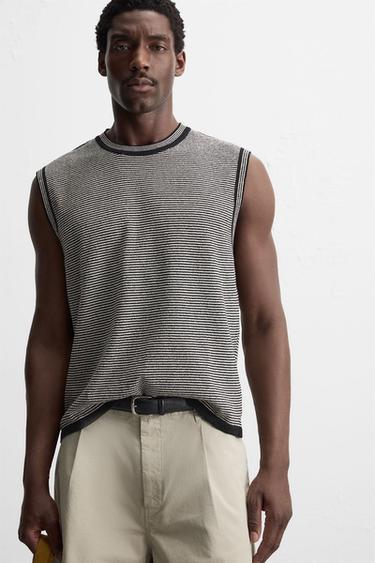 CAMISETA PUNTO TANK RELAXED FIT - Rayas de Zara