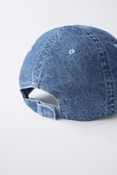 DENIM CAP WITH EMBROIDERED TEXT - Light green by Zara - Image 2
