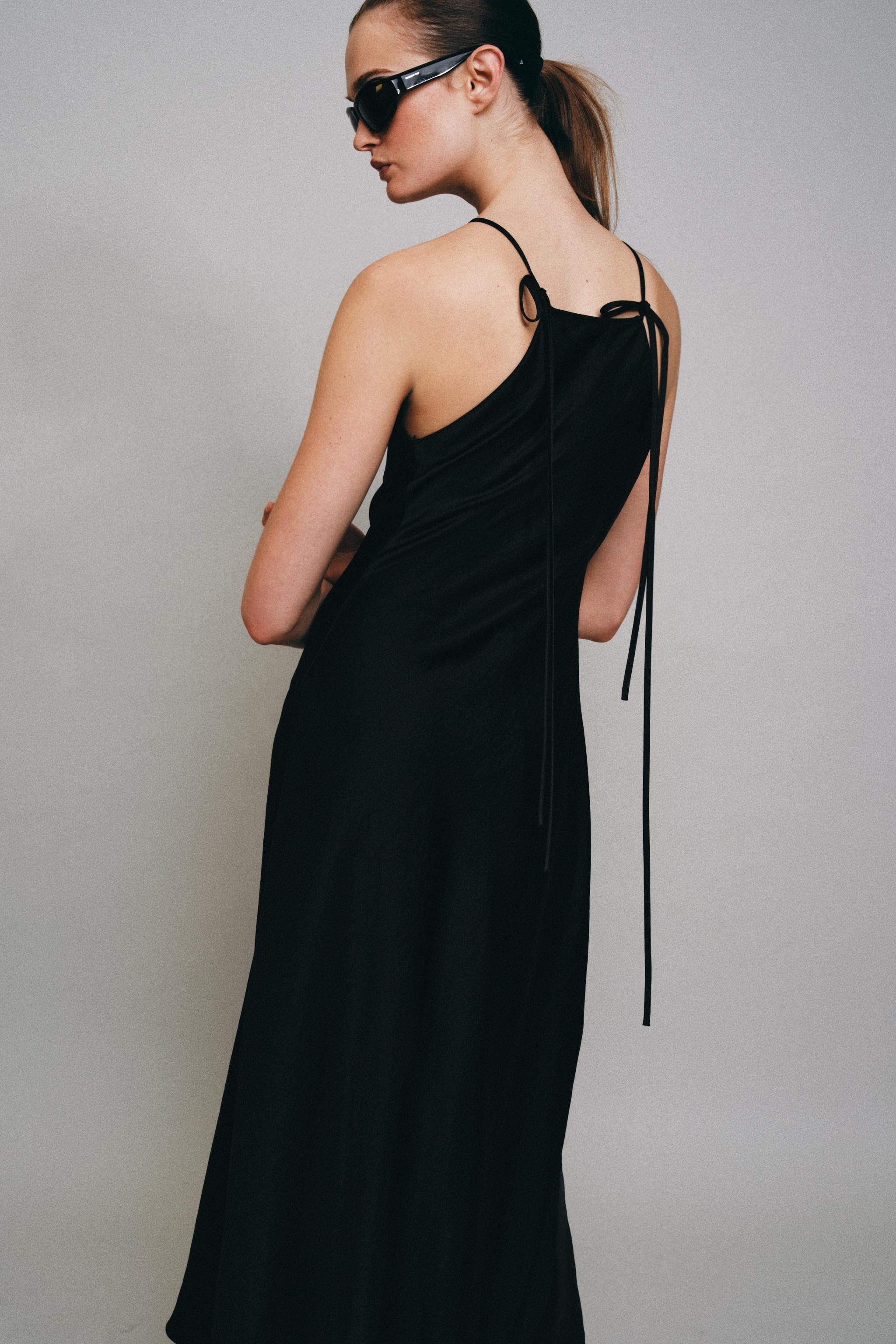 HALTER YAKA SATEN YÜZEYLİ ELBİSE ZW COLLECTION - Görsel 3