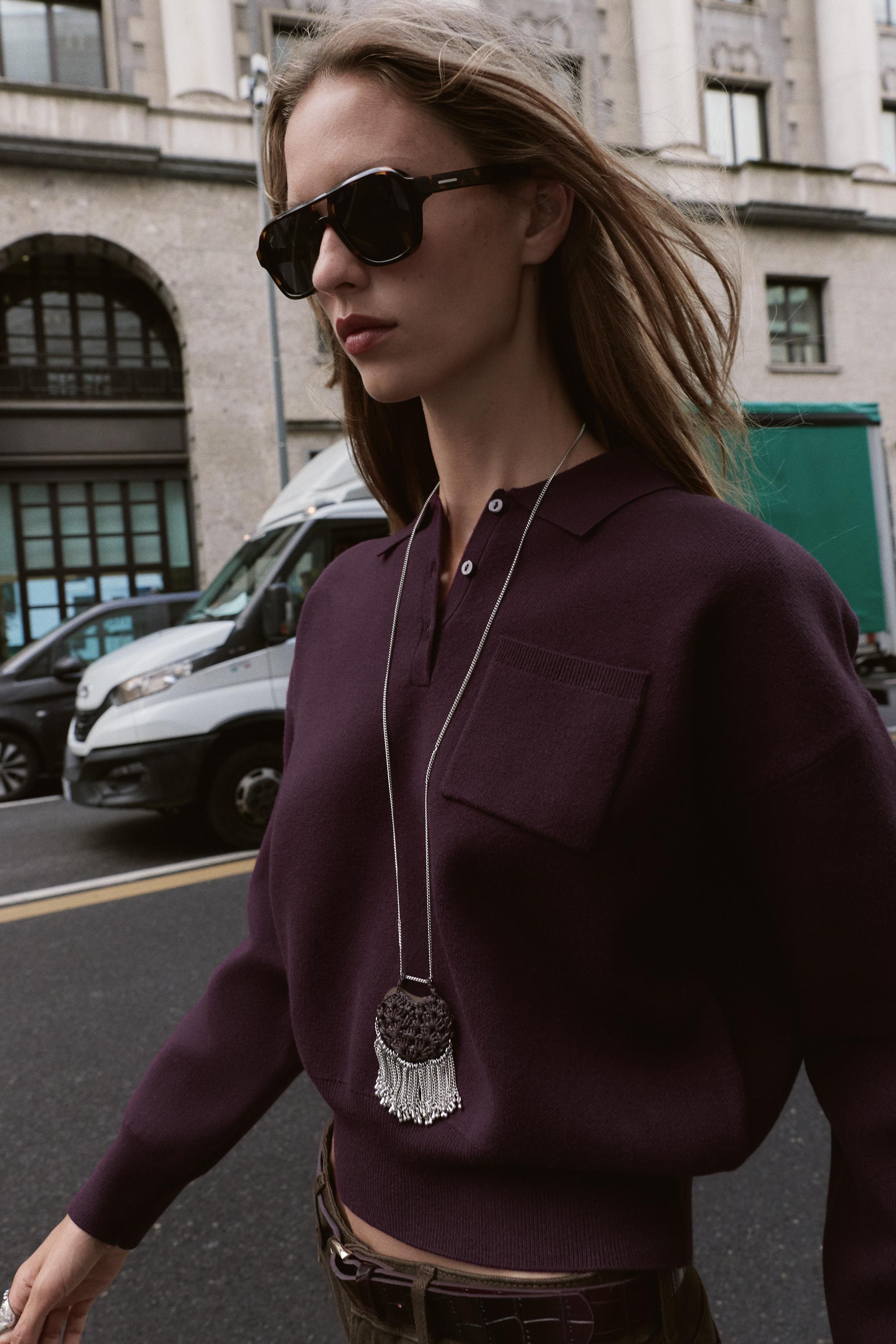 POCKET POLO SWEATER