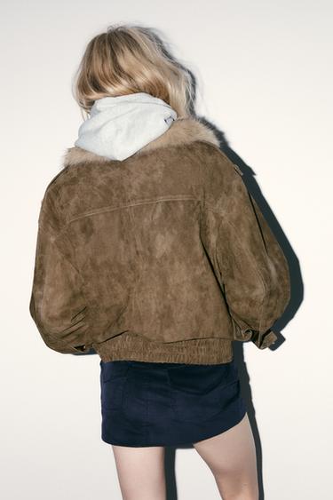 MINI-JUPE EN VELOURS CÔTELÉ - Bleu marine de Zara - Image 3