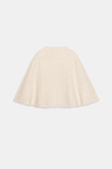 THICK KNIT CAPE JUMPER - Ecru by Zara - Image 7