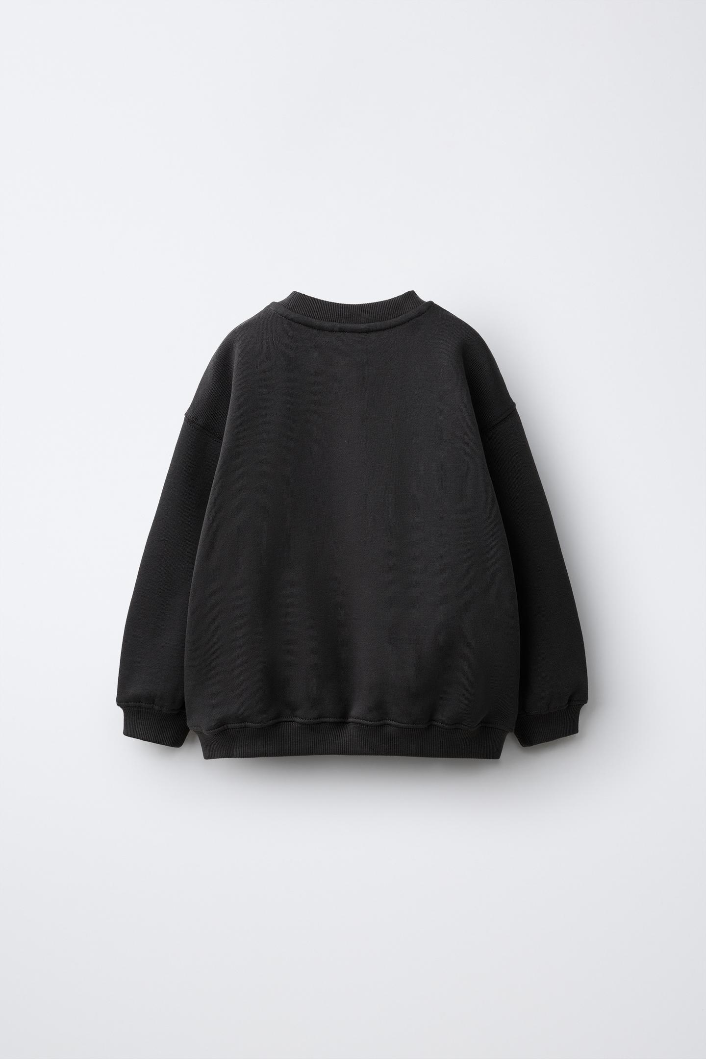 Детская толстовка Zara Bear Patch, цвет: Тёмный антрацитовый — фото 2