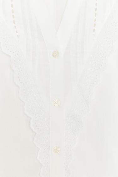 PUFF SLEEVE BLOUSE - White by Zara - Image 8