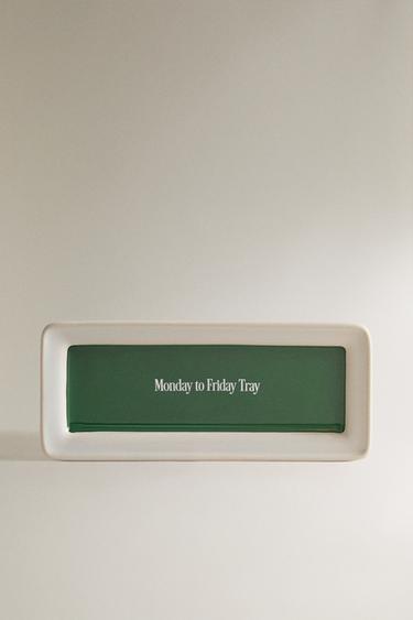 DECORATIVE CERAMIC TRAY - Green by Zara - Image 0