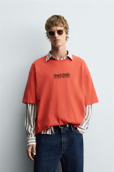 CONTRAST PRINT T-SHIRT - Orange by Zara