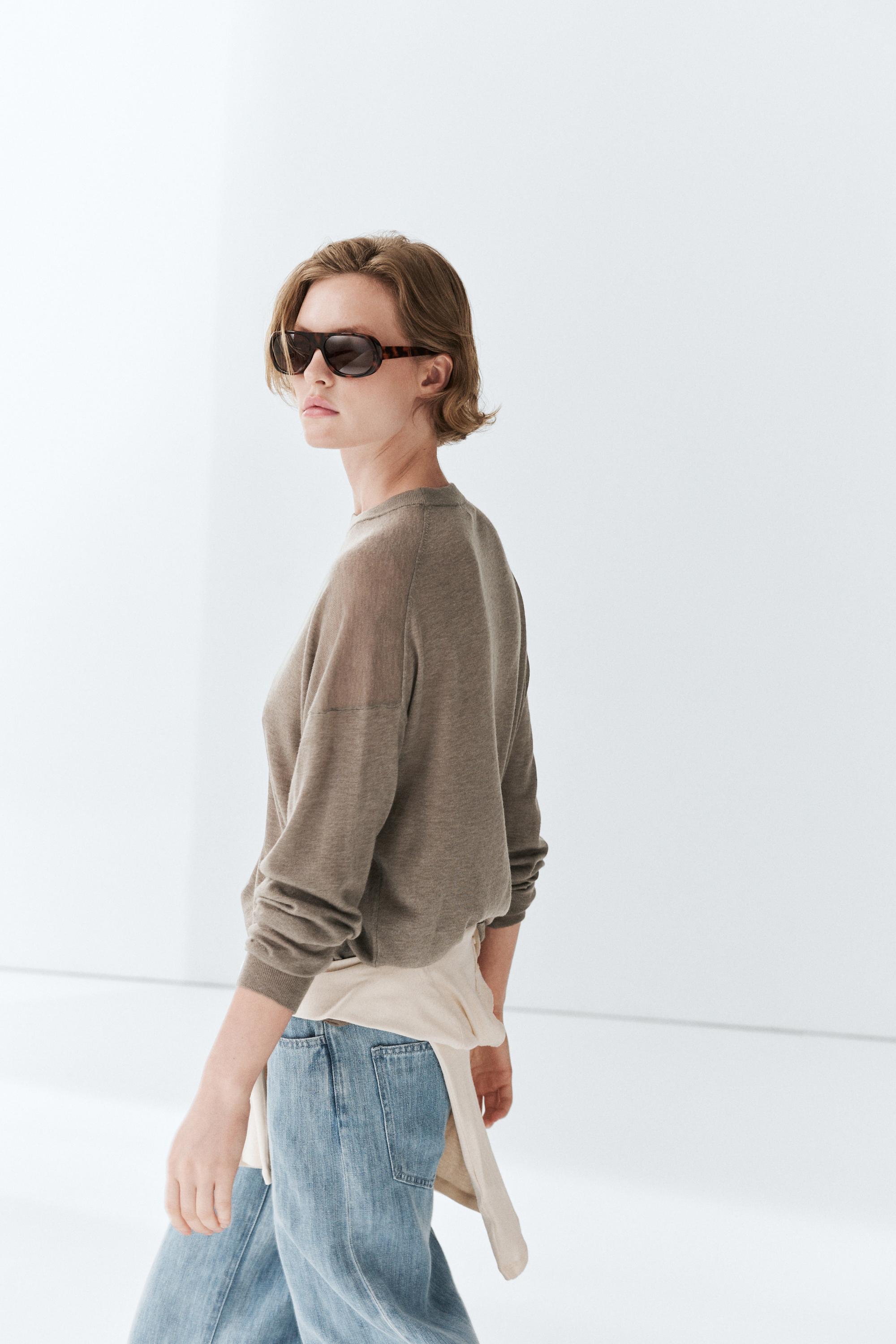 Oversize wool blend knit sweater