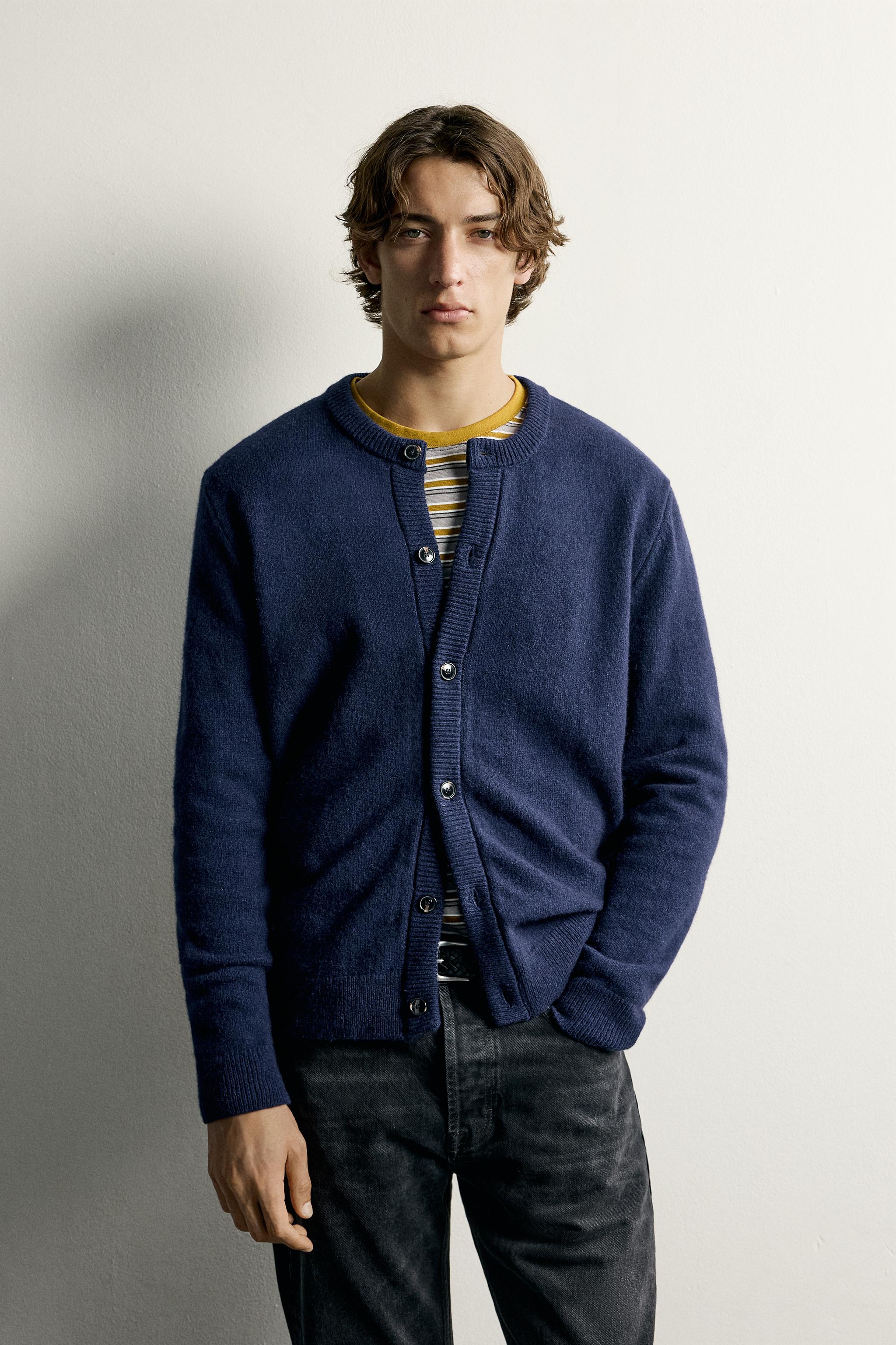 WOOL BLEND REGULAR FIT CARDIGAN