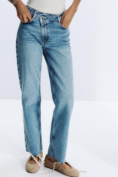 Zara KÕRGE HÕLMIKVÖÖKOHAGA TEKSAD Z.09 STRAIGHT ANKLE - Keskmine sinine