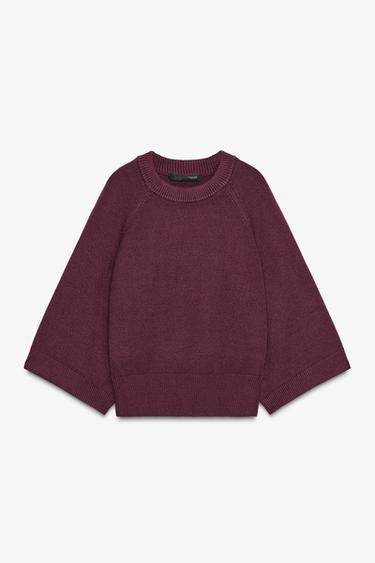 JERSEY PUNTO MANGA ANCHA - Morado de Zara