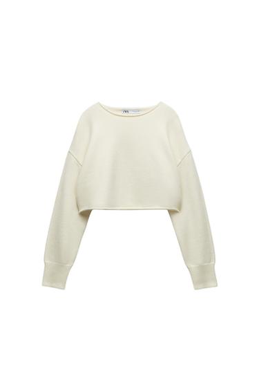 CROPPED KNIT SWEATER